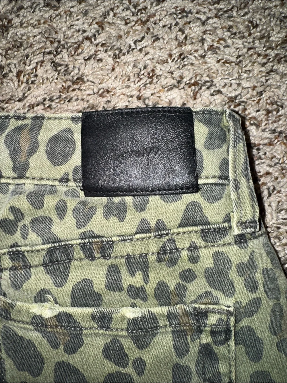 Level 99 Leopard Print Olive Women's Shorts
